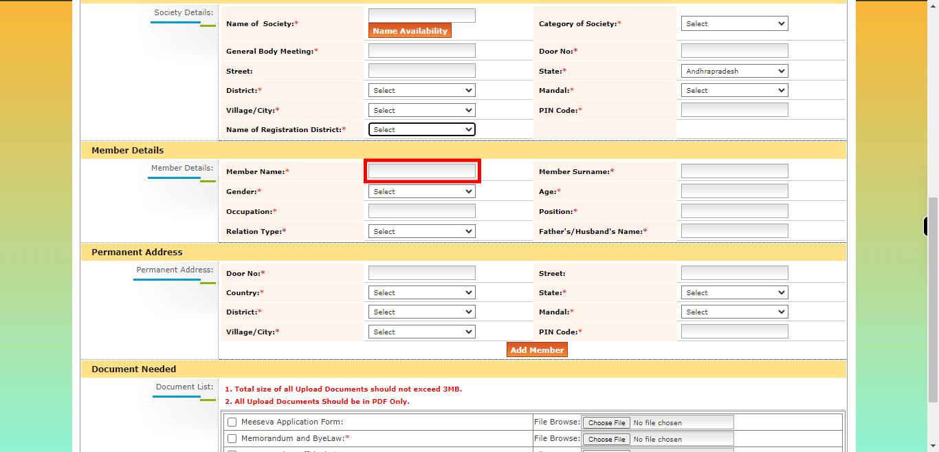 onlineap.meeseva.gov.in/CitizenPortal/userinterface/citizen/CARD/SocietyRegistrationApplication.aspx