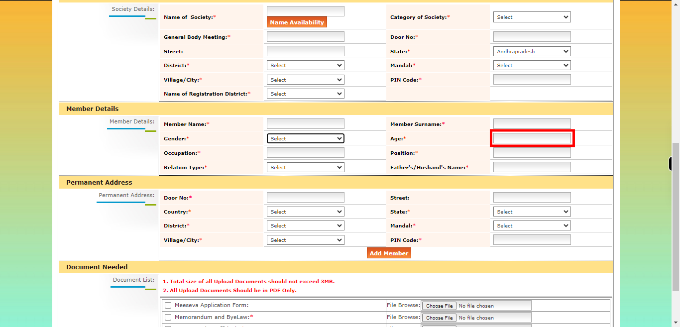 onlineap.meeseva.gov.in/CitizenPortal/userinterface/citizen/CARD/SocietyRegistrationApplication.aspx