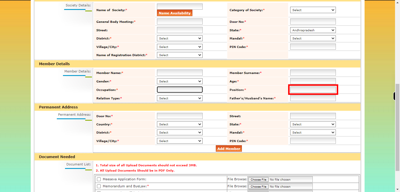 onlineap.meeseva.gov.in/CitizenPortal/userinterface/citizen/CARD/SocietyRegistrationApplication.aspx