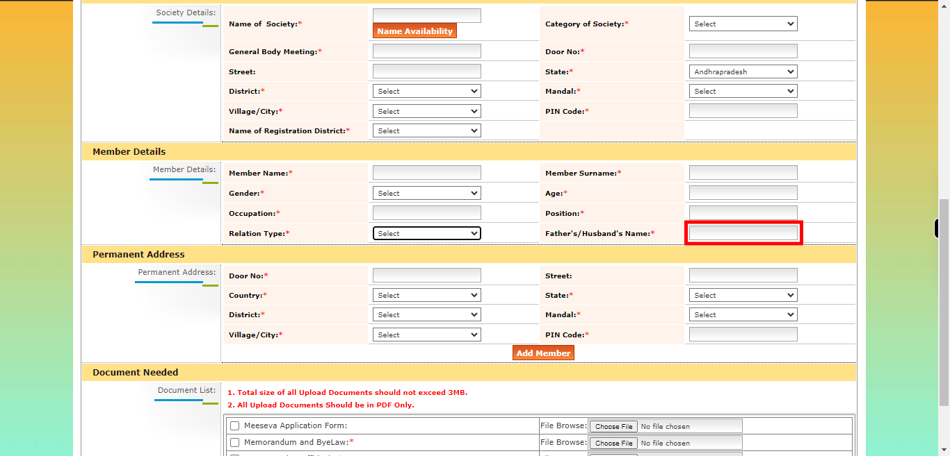 onlineap.meeseva.gov.in/CitizenPortal/userinterface/citizen/CARD/SocietyRegistrationApplication.aspx