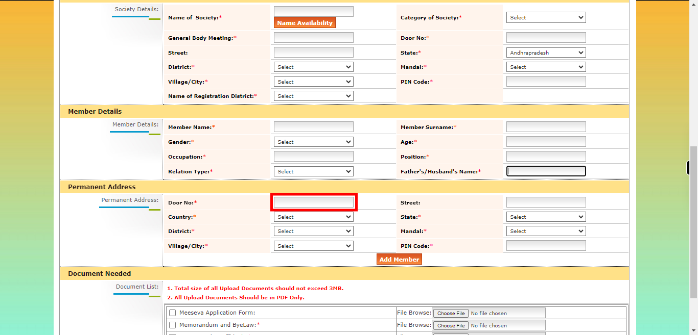 onlineap.meeseva.gov.in/CitizenPortal/userinterface/citizen/CARD/SocietyRegistrationApplication.aspx