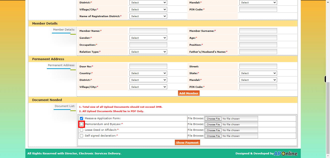 onlineap.meeseva.gov.in/CitizenPortal/userinterface/citizen/CARD/SocietyRegistrationApplication.aspx