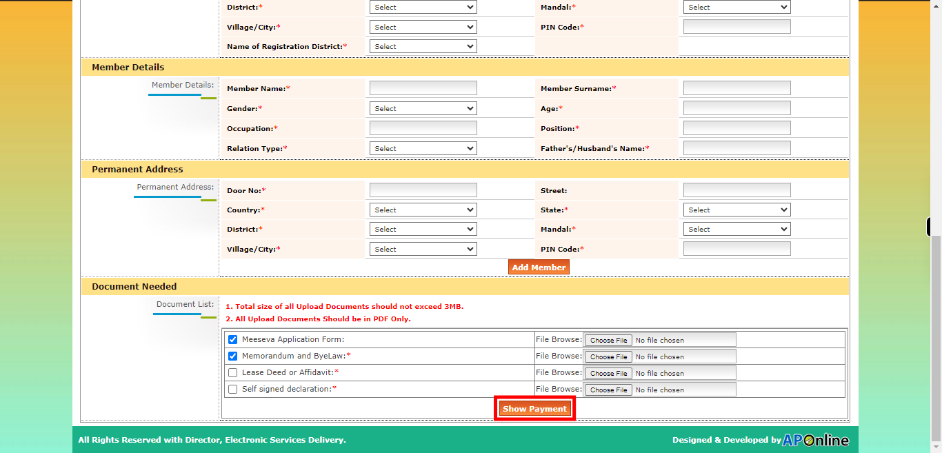 onlineap.meeseva.gov.in/CitizenPortal/userinterface/citizen/CARD/SocietyRegistrationApplication.aspx