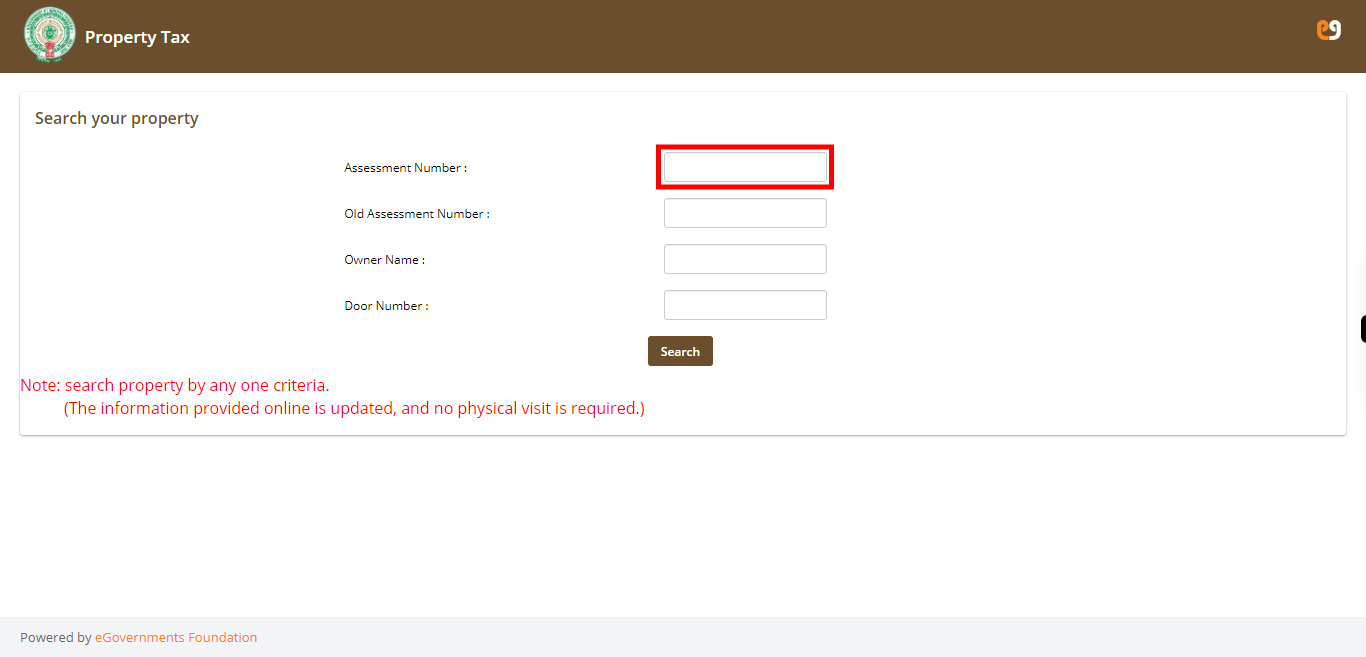 eGov - Search your property