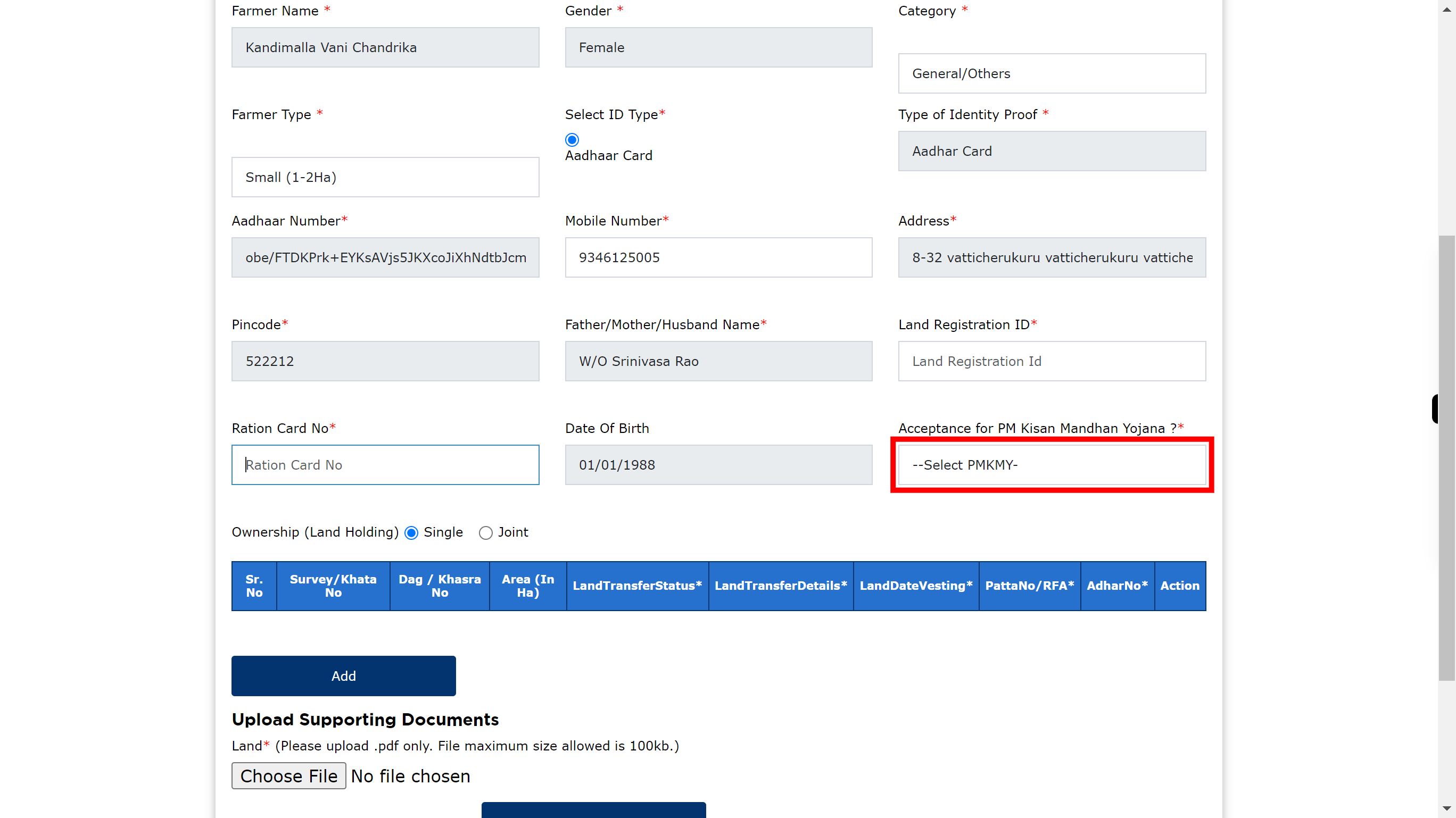 pmkisan.gov.in/RegistrationFormByFarmerNew.aspx?IDS=obe%2fFTDKPrk+EYKsAVjs5JKXcoJiXhNdtbJcmajOO0U%3d&CAP=+k8aJzuBAoAVArYbzv0ijA%3d%3d&MOB=W06040w6laSBwgslxZ+ikQvqzJ3OowPvid0TvAyBWLo%3d&CAPM=+k8aJzuBAoAVArYbzv0ijA%3d%3d&Scode=ZWCk+GOP%2frZCX7zHZw4n%2fA%3d%3d