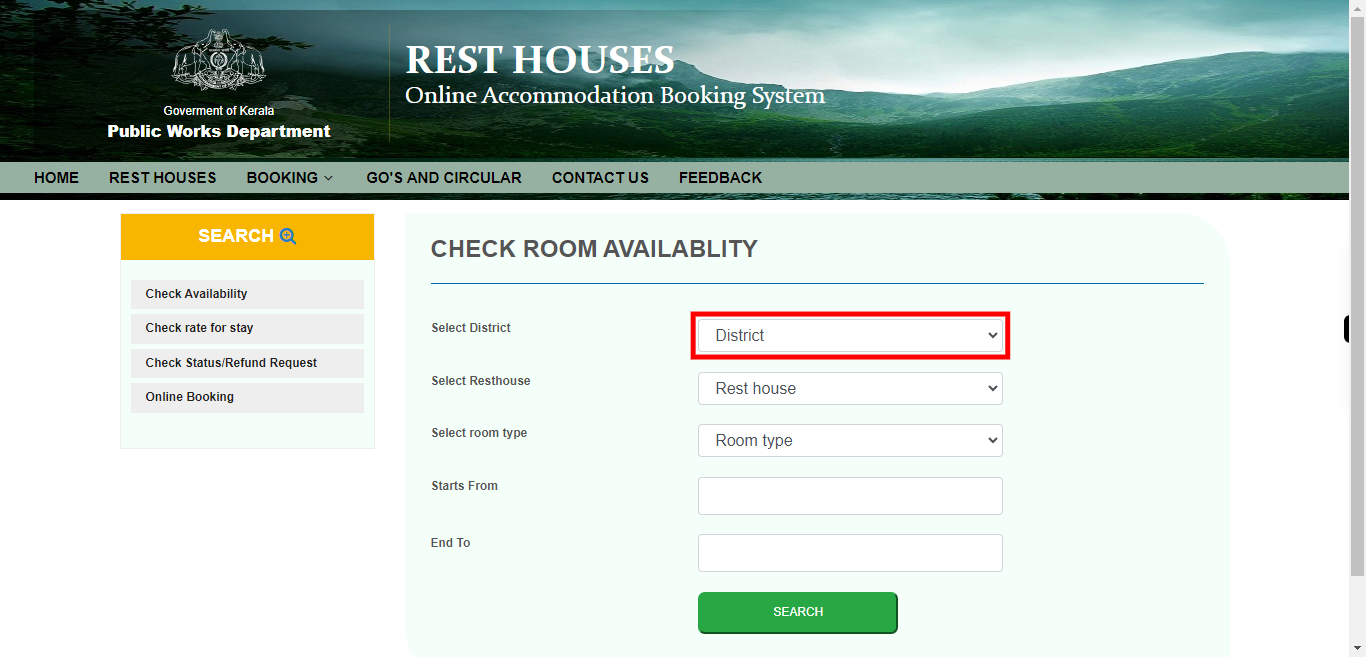 PWD | Rest House Booking - Kerala