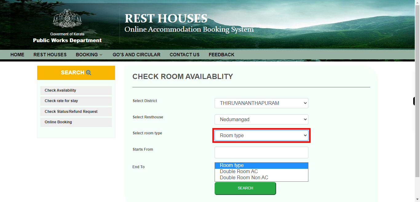 PWD | Rest House Booking - Kerala