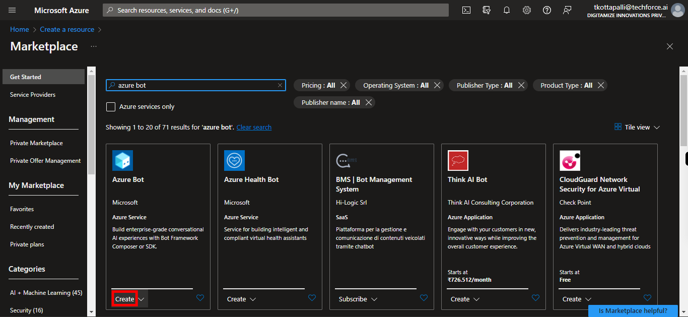 Marketplace - Microsoft Azure