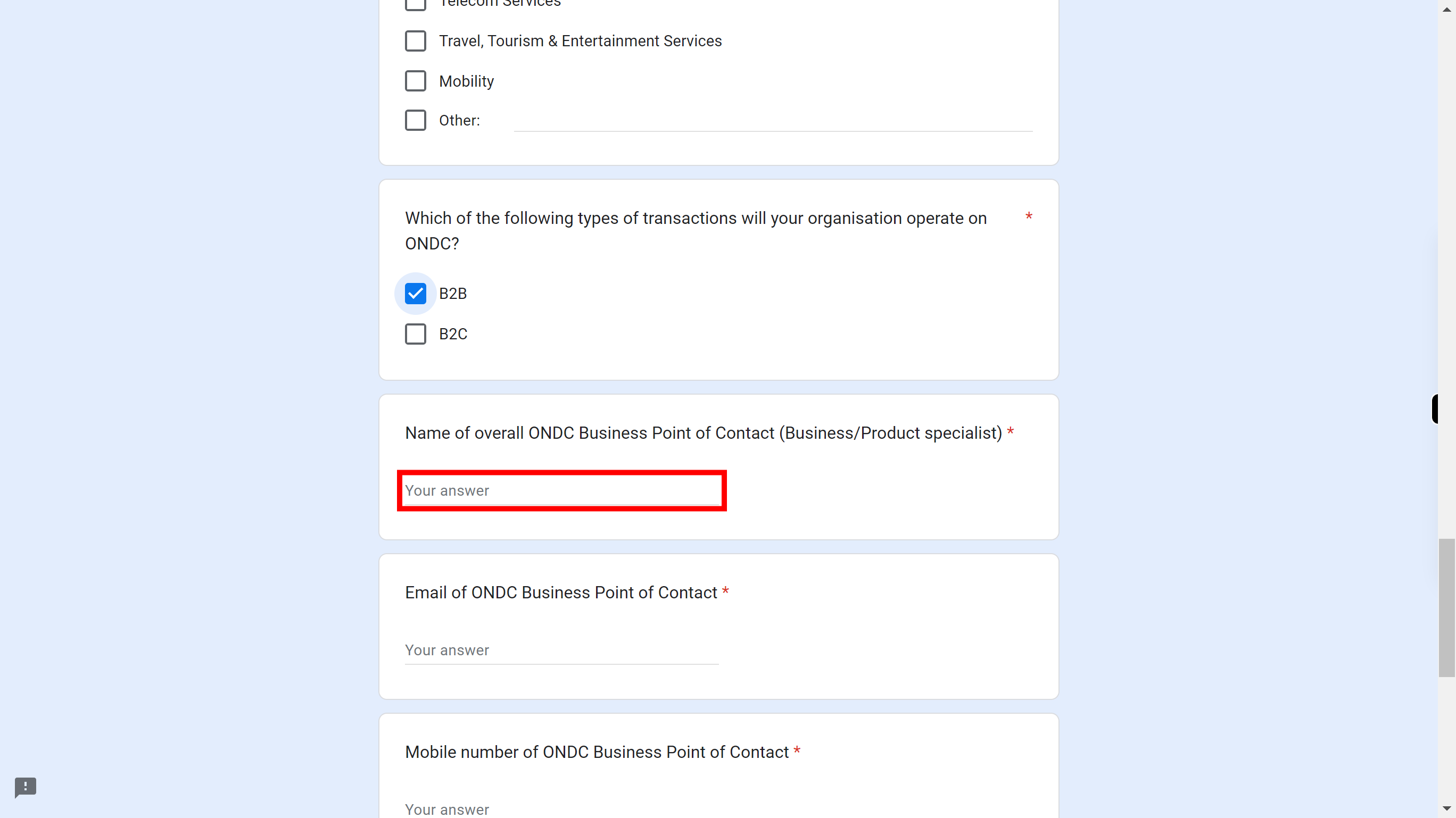 Network Participant Profile Form