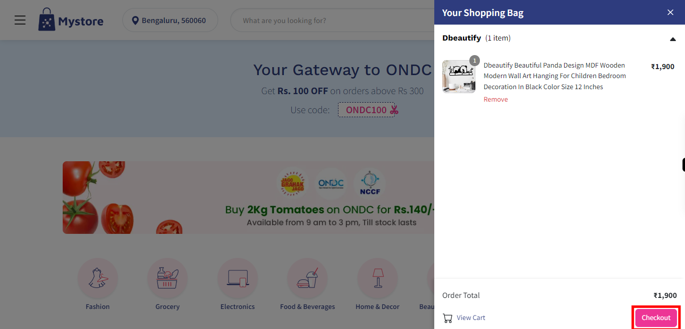 Mystore - ONDC powered Marketplace