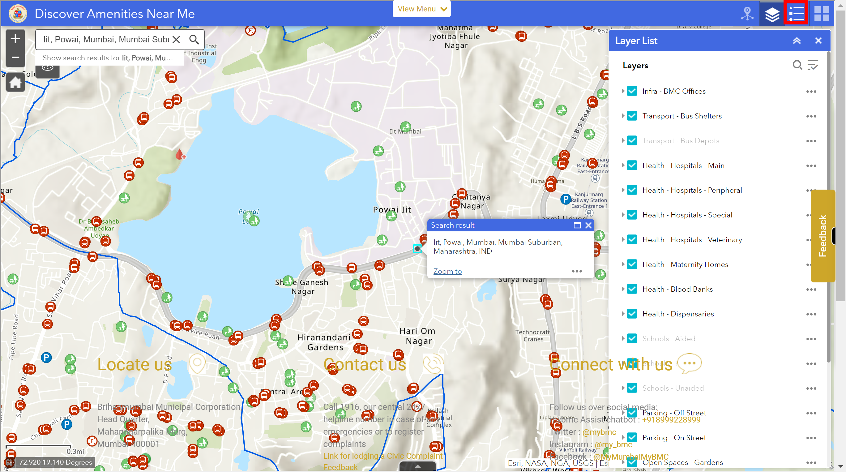 Near Me - Facilities & Amenities - MyBMC - Welcome to BMC's Website