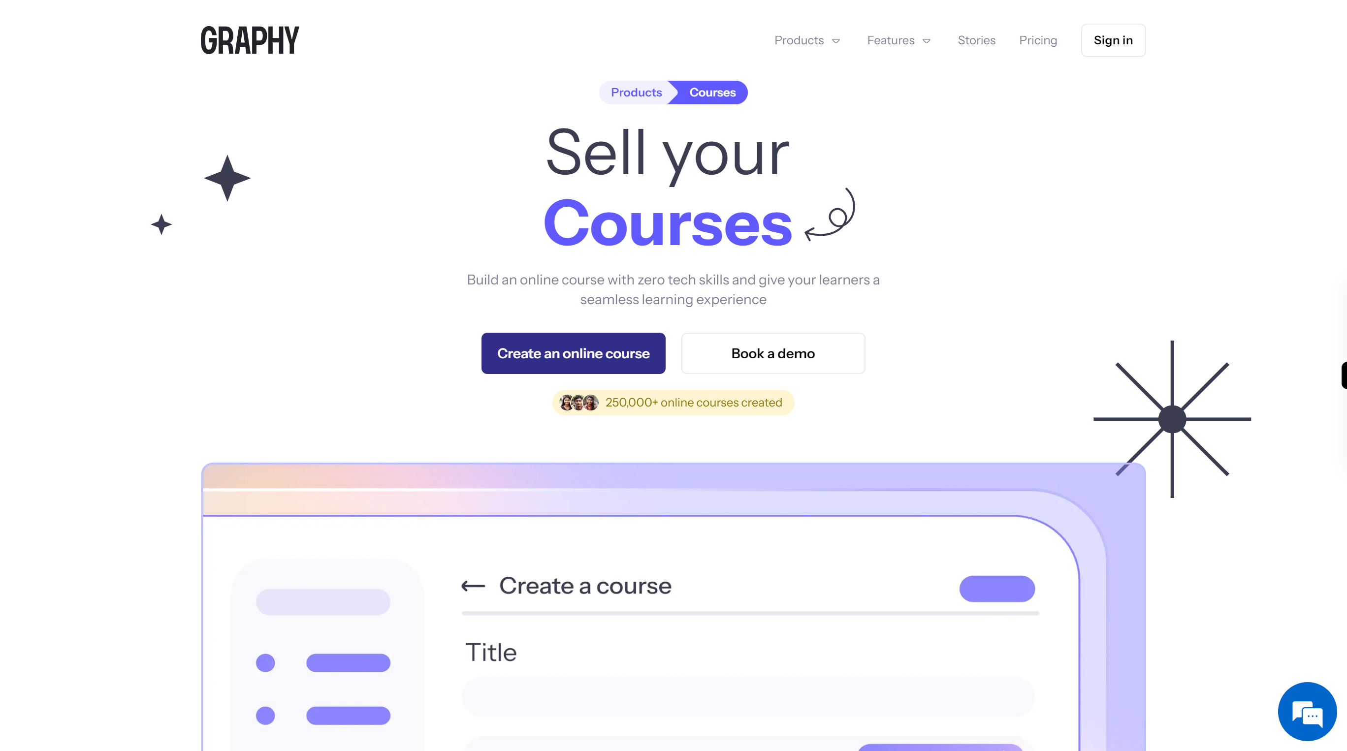 Create and sell online courses - Graphy