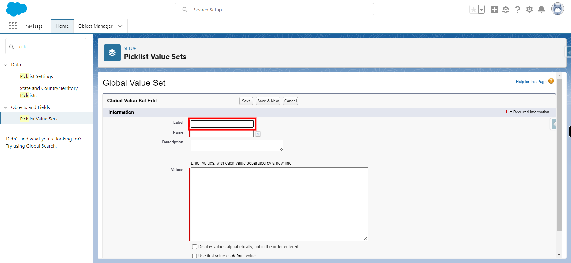 Picklist Value Sets | Salesforce