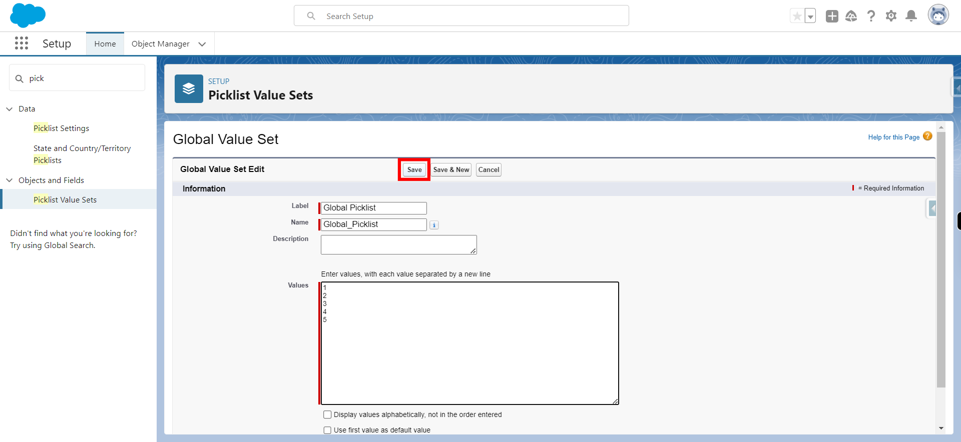 Picklist Value Sets | Salesforce