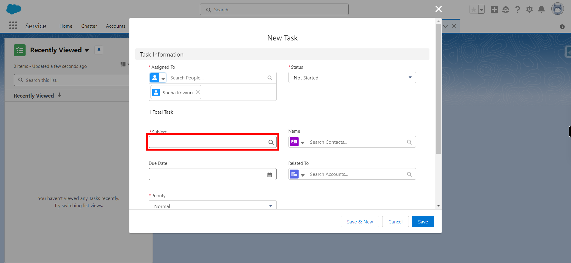 New Task | Salesforce