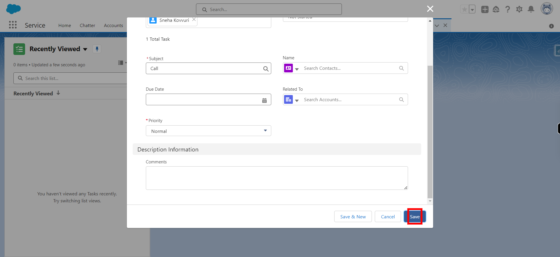 New Task | Salesforce