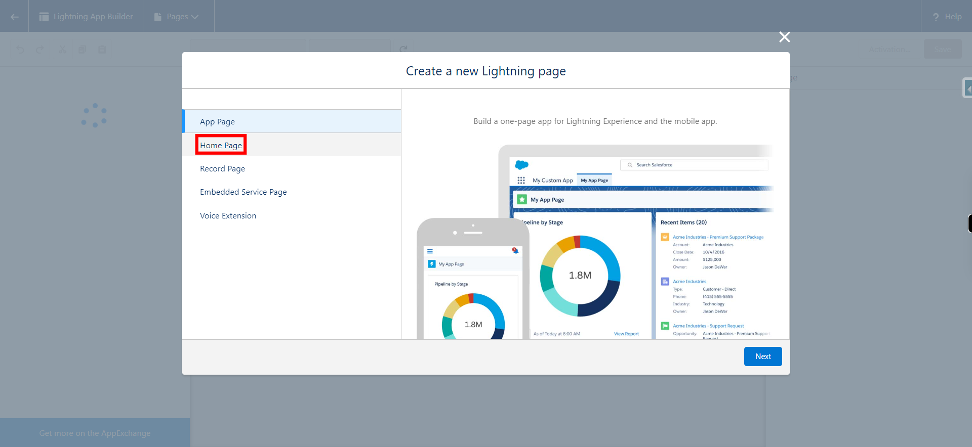 Lightning App Builder