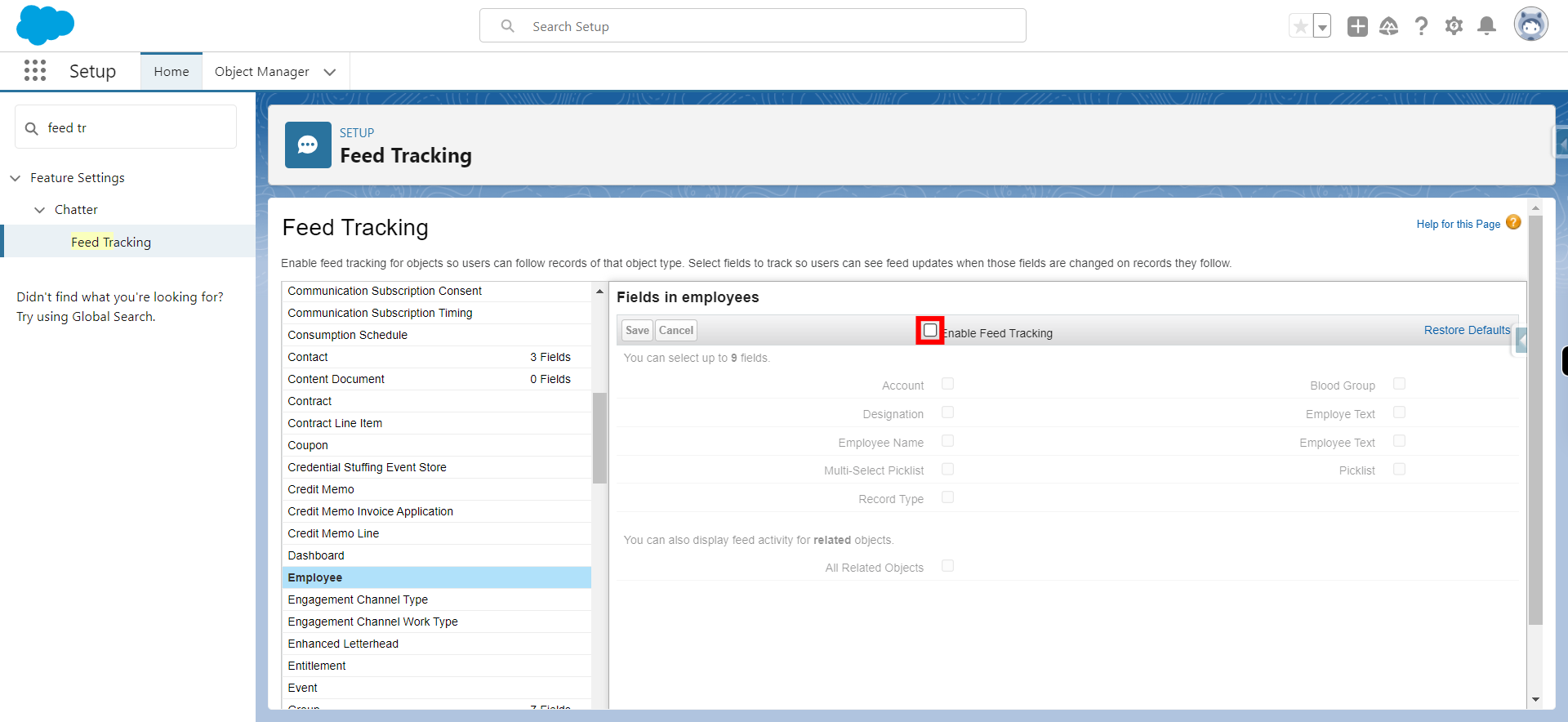 Feed Tracking | Salesforce