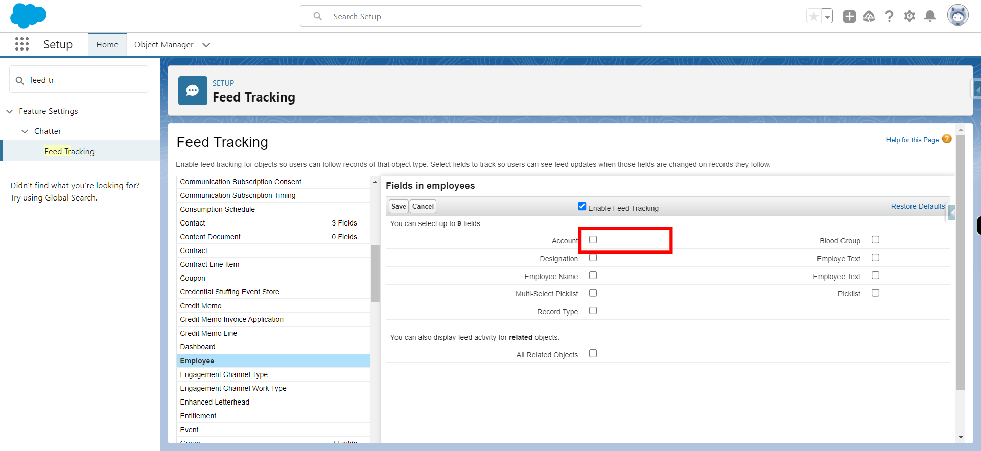 Feed Tracking | Salesforce