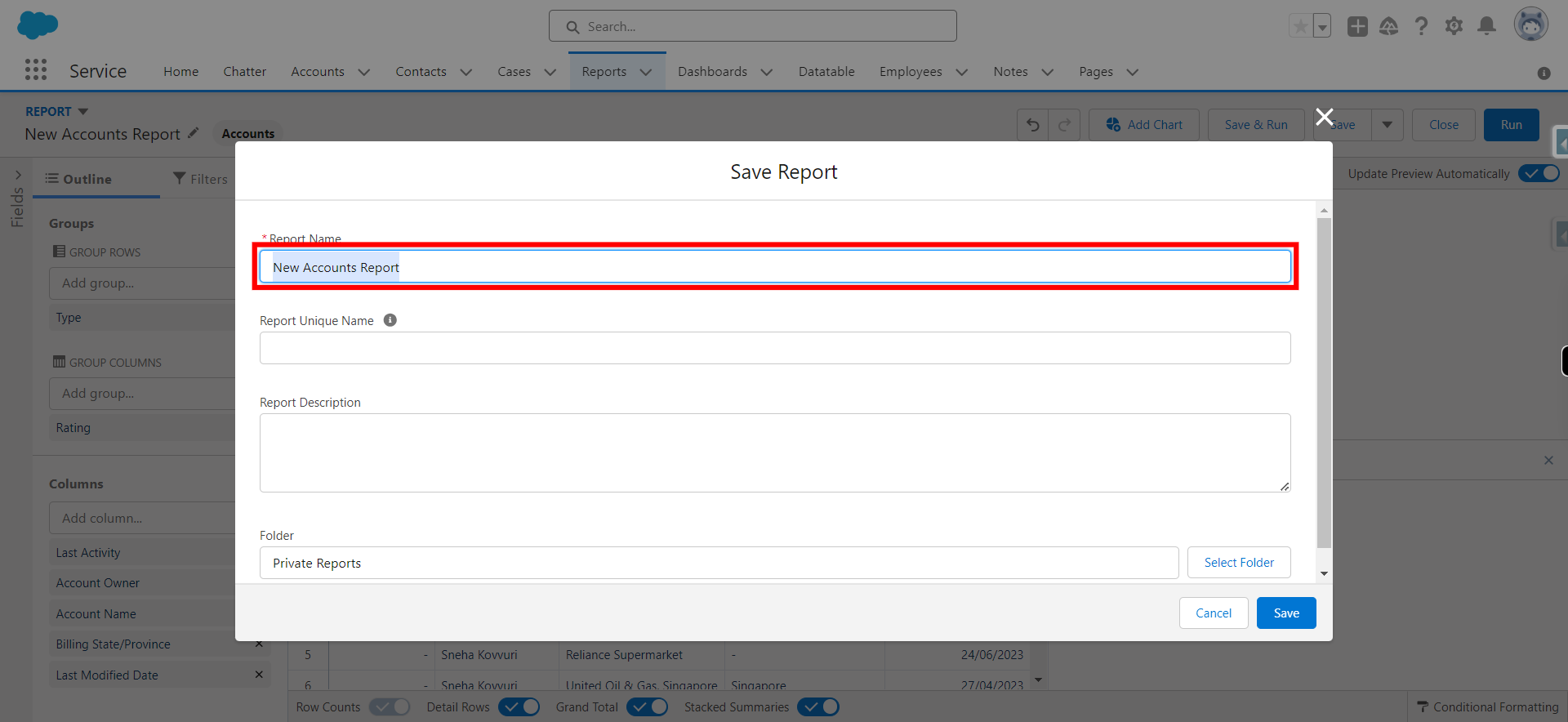 Report Builder | Salesforce