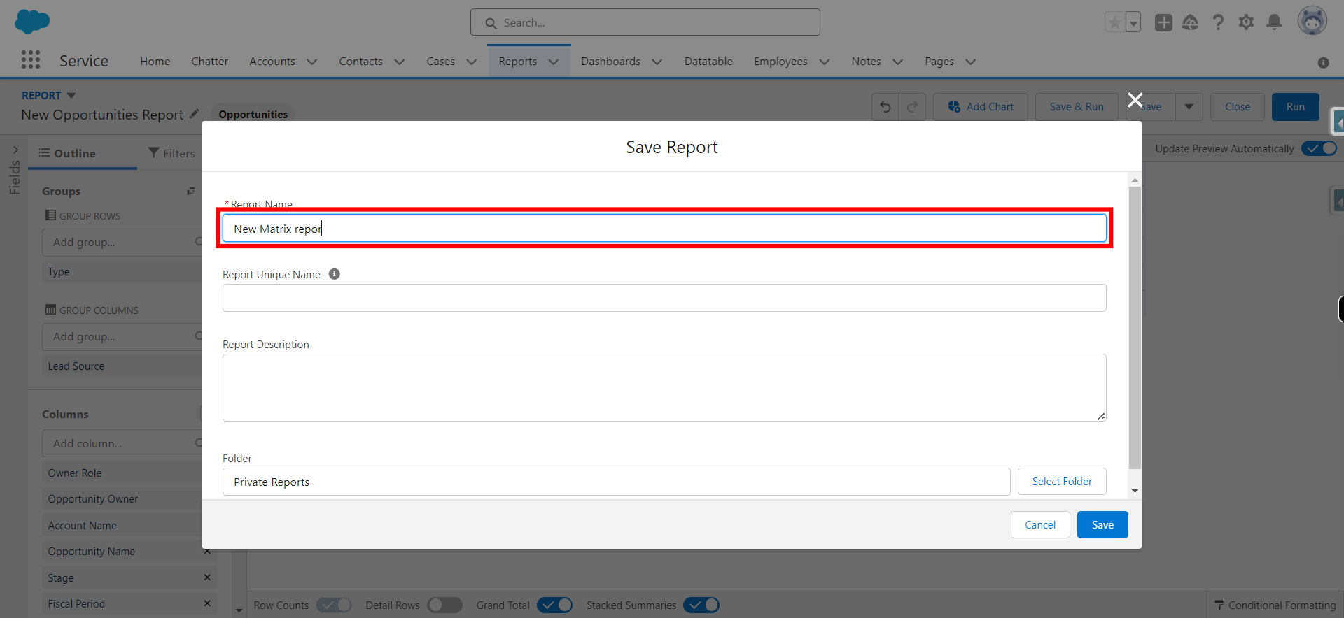 Report Builder | Salesforce