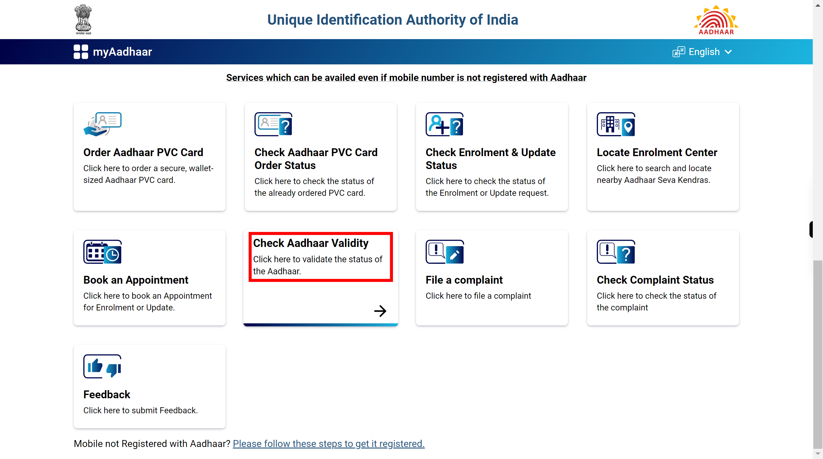 myAadhaar - Unique Identification Authority of India | Government of India