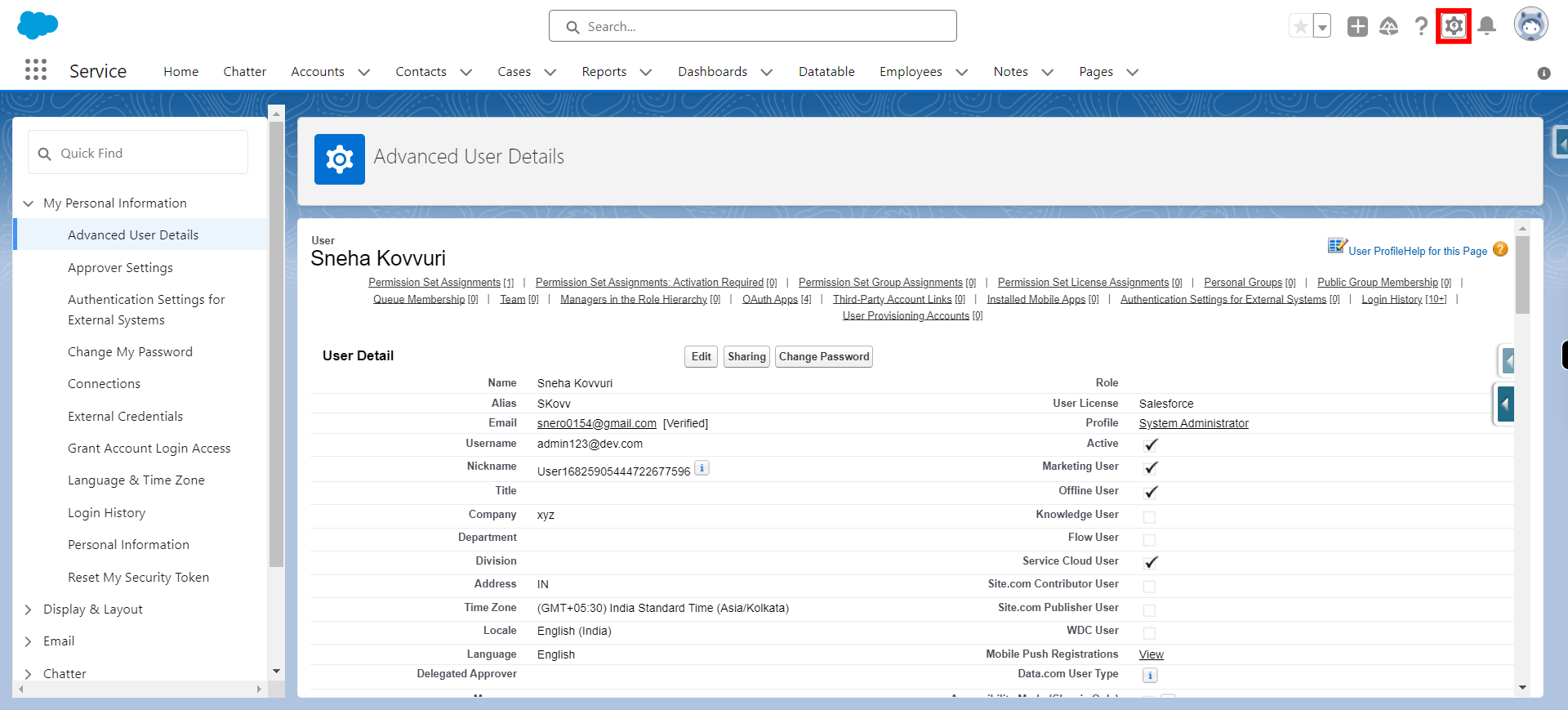 Advanced User Details | Salesforce