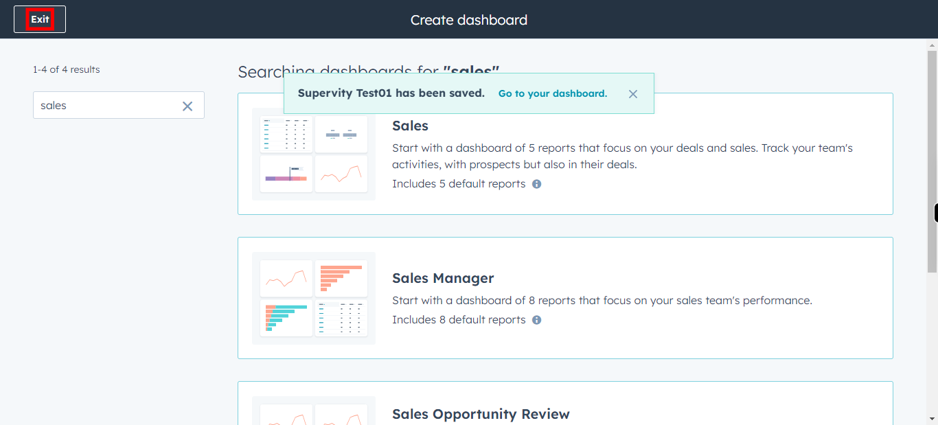 Create Dashboard | HubSpot