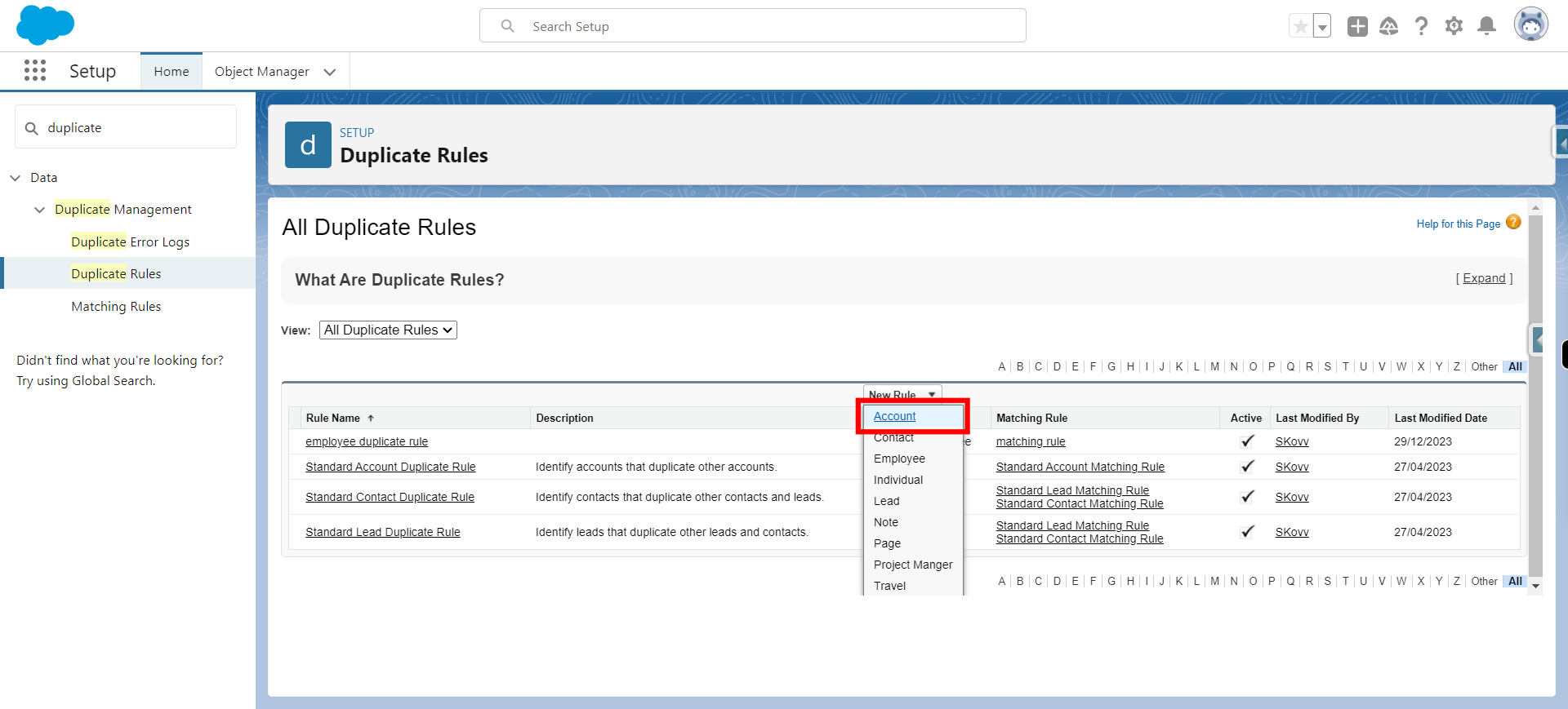 Duplicate Rules | Salesforce