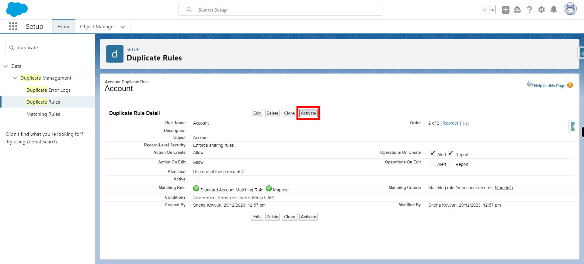 Duplicate Rules | Salesforce