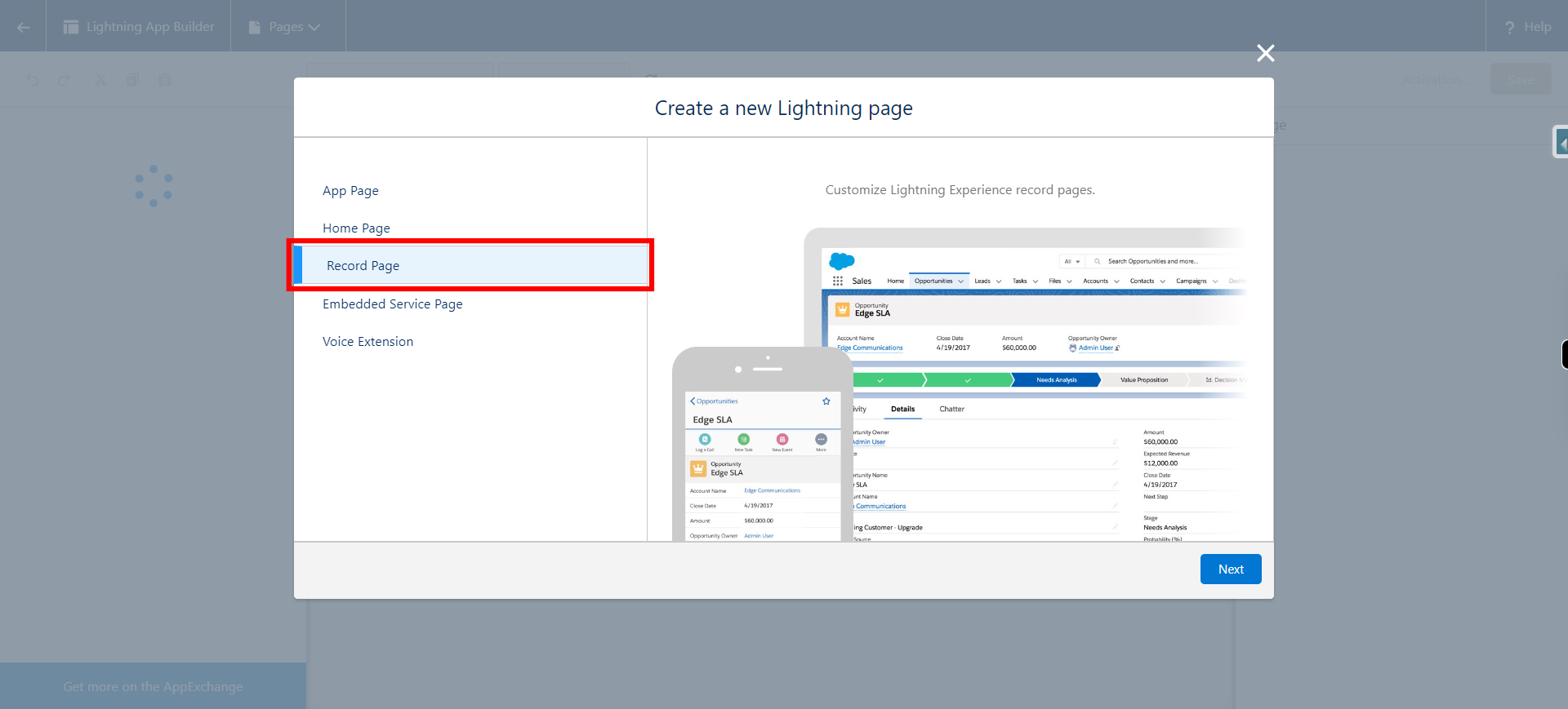 Lightning App Builder