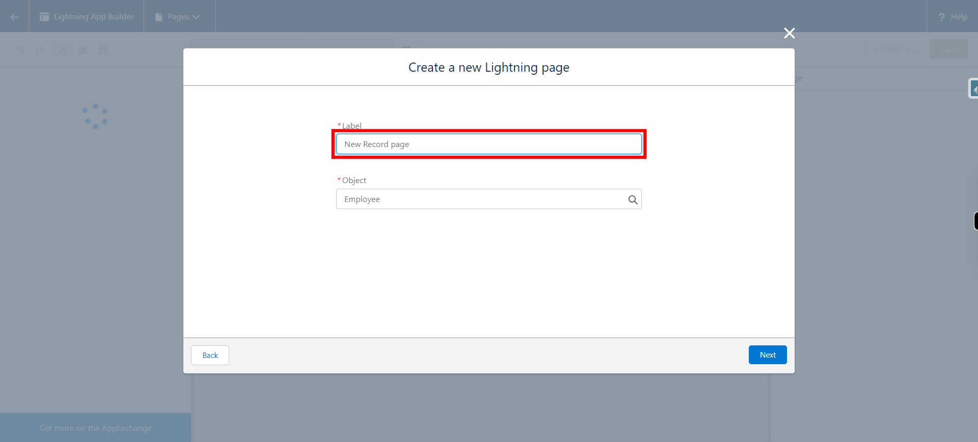 Lightning App Builder