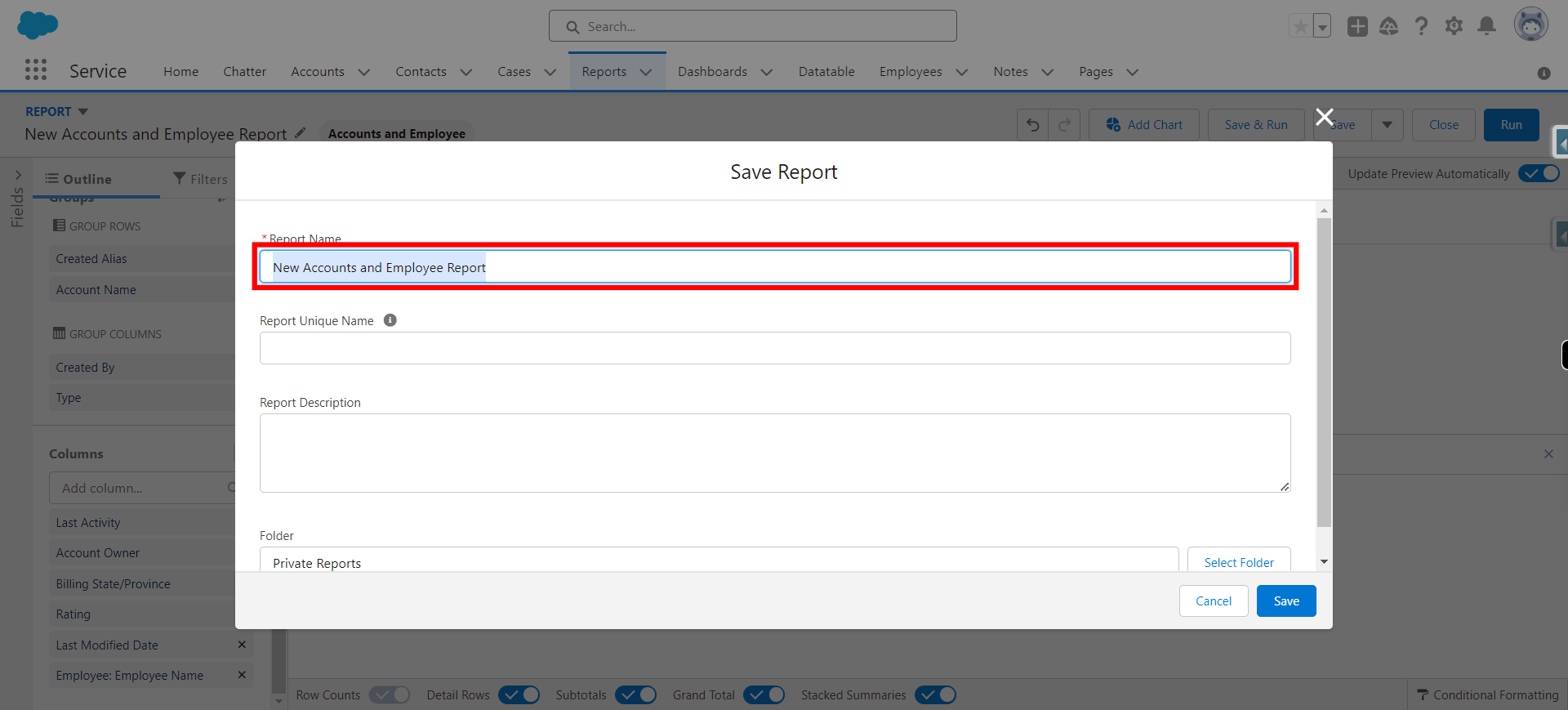 Report Builder | Salesforce