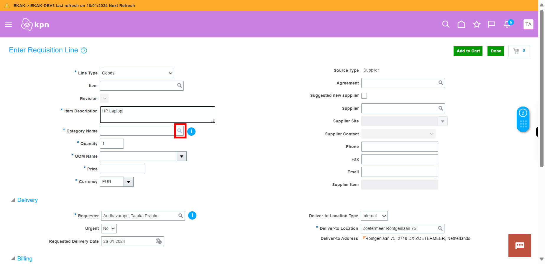 Shop - Purchase Requisitions - Oracle Fusion Cloud Applications