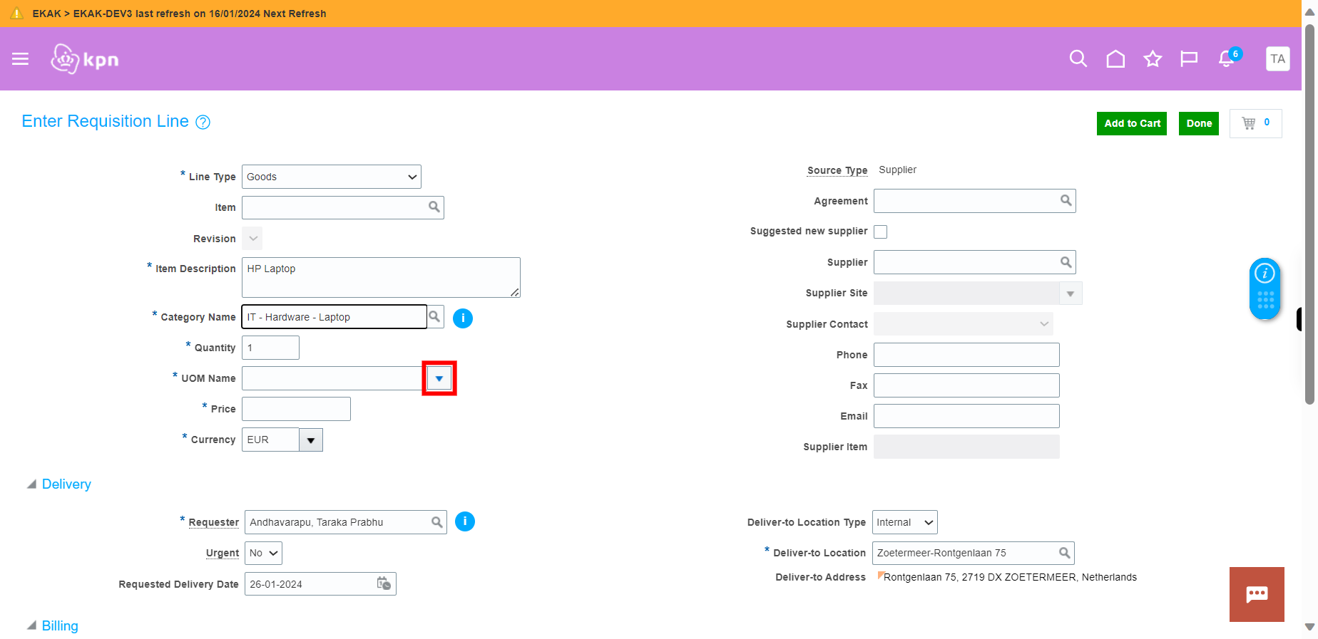 Shop - Purchase Requisitions - Oracle Fusion Cloud Applications