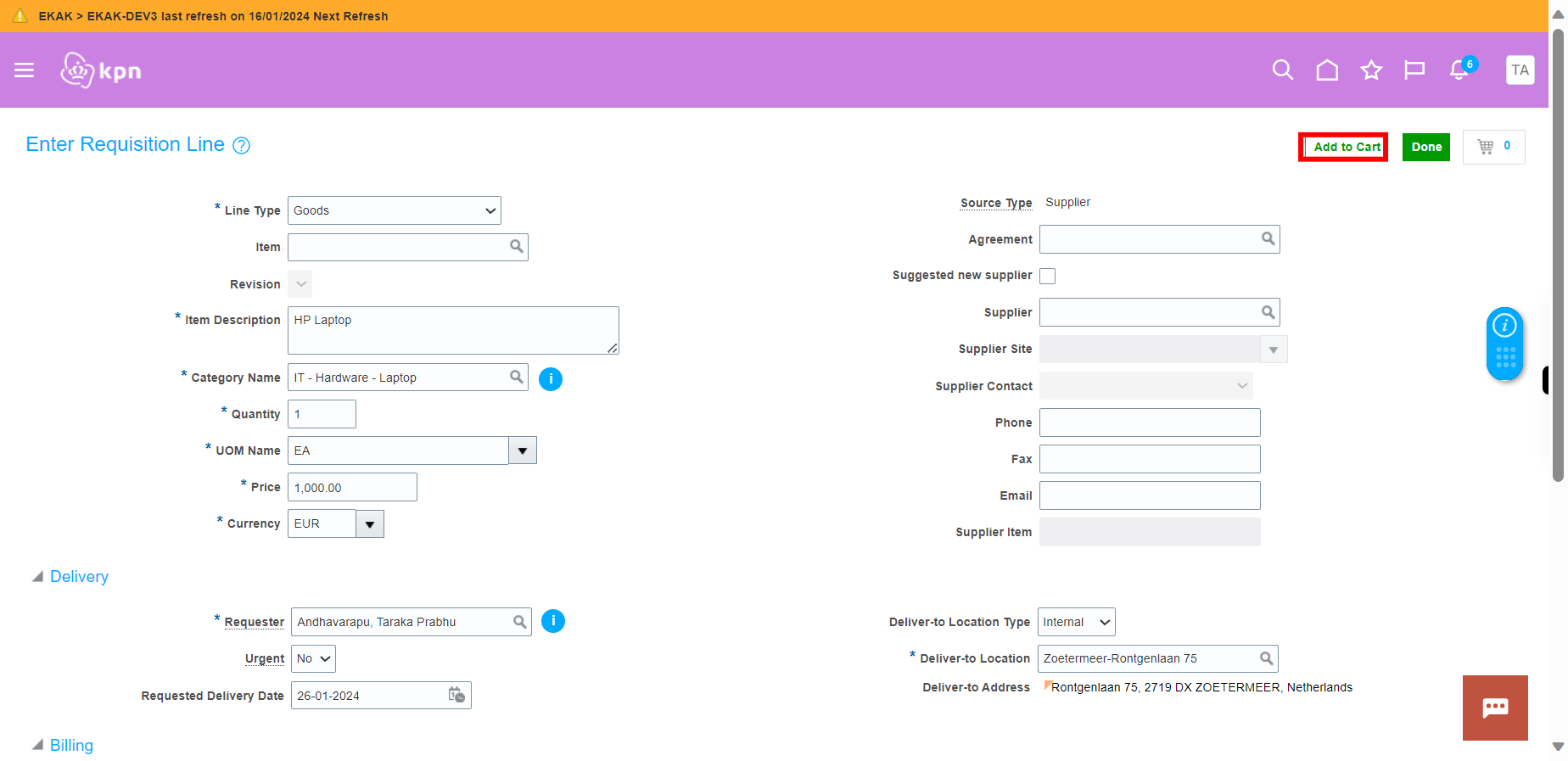 Shop - Purchase Requisitions - Oracle Fusion Cloud Applications