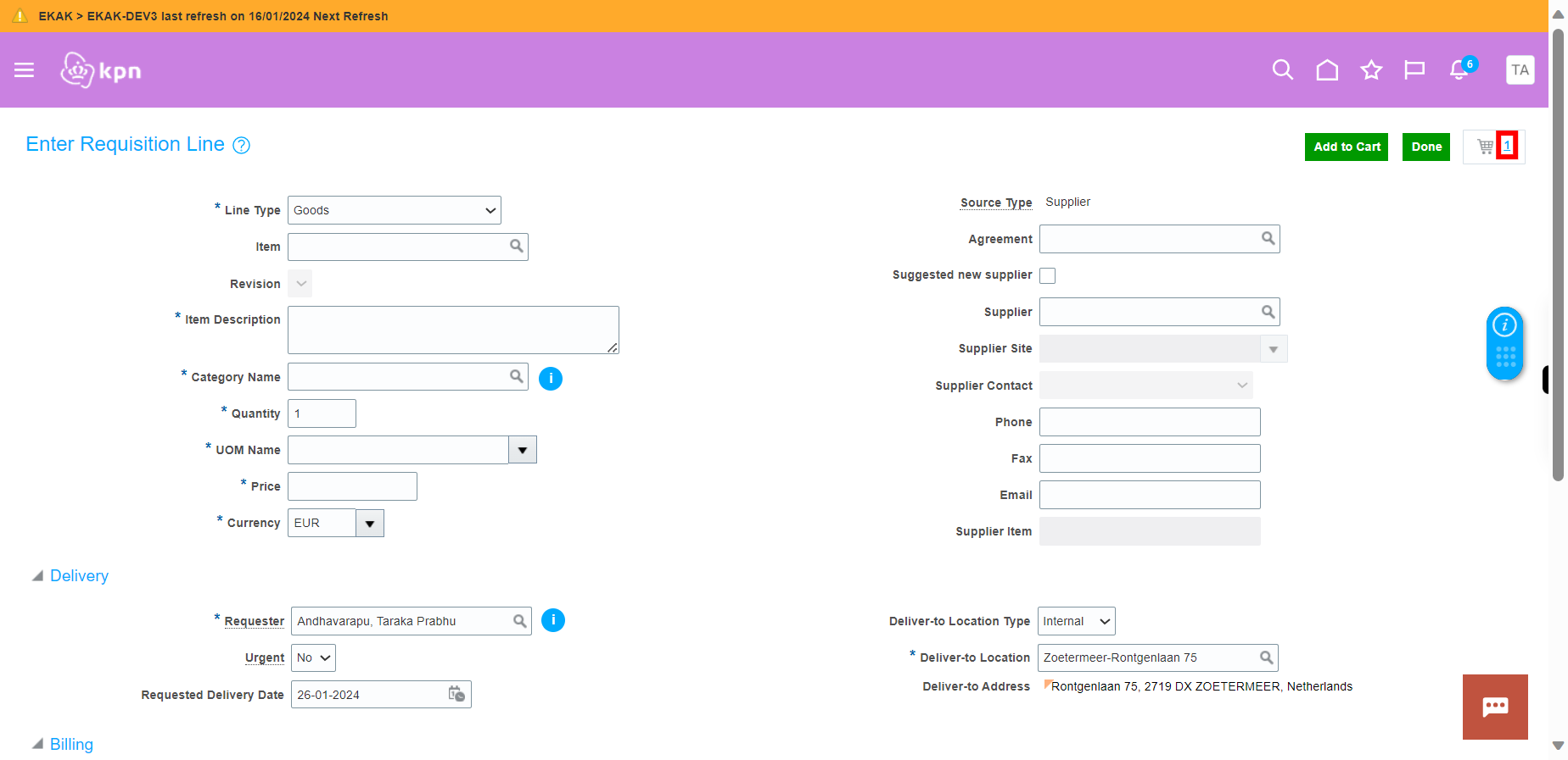 Shop - Purchase Requisitions - Oracle Fusion Cloud Applications