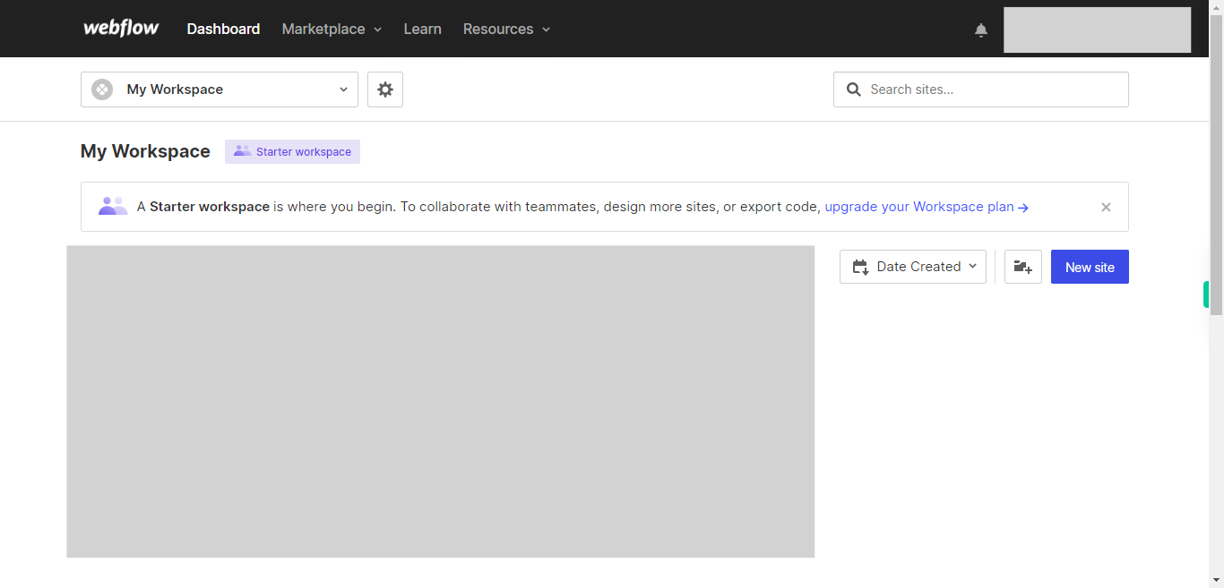 My Workspace Sites - Webflow