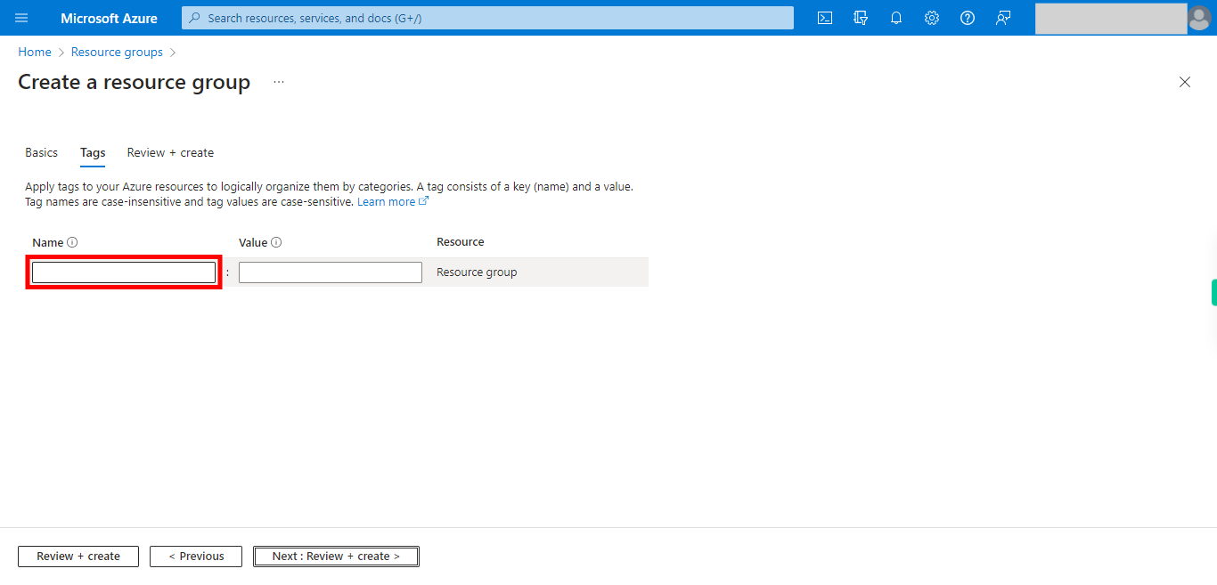 Create a resource group - Microsoft Azure