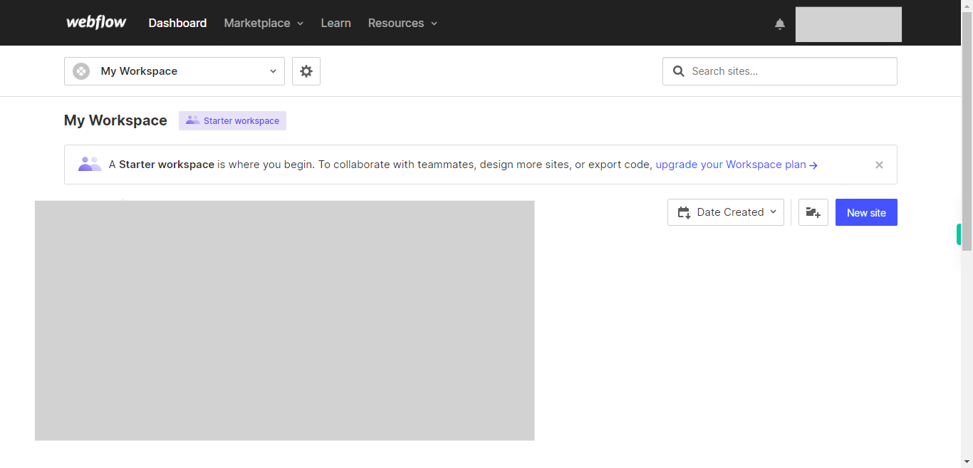 My Workspace Sites - Webflow