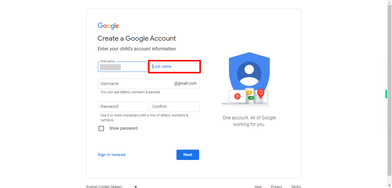 Create your Google Account