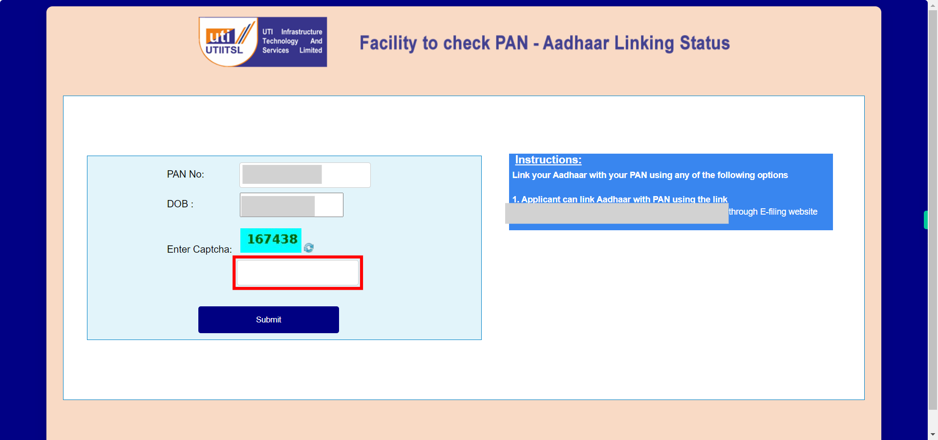 PAN Aadhaar Linking Check