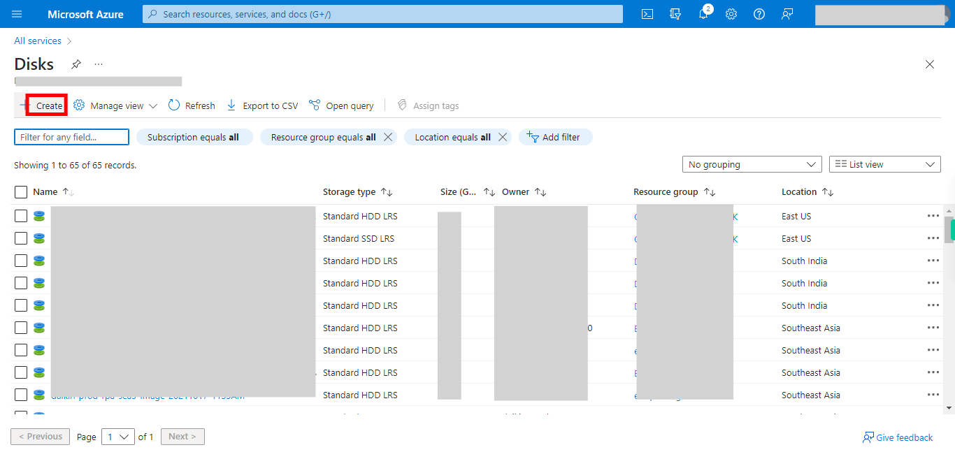 Disks - Microsoft Azure