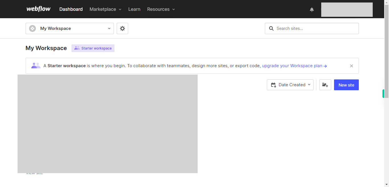 My Workspace Sites - Webflow