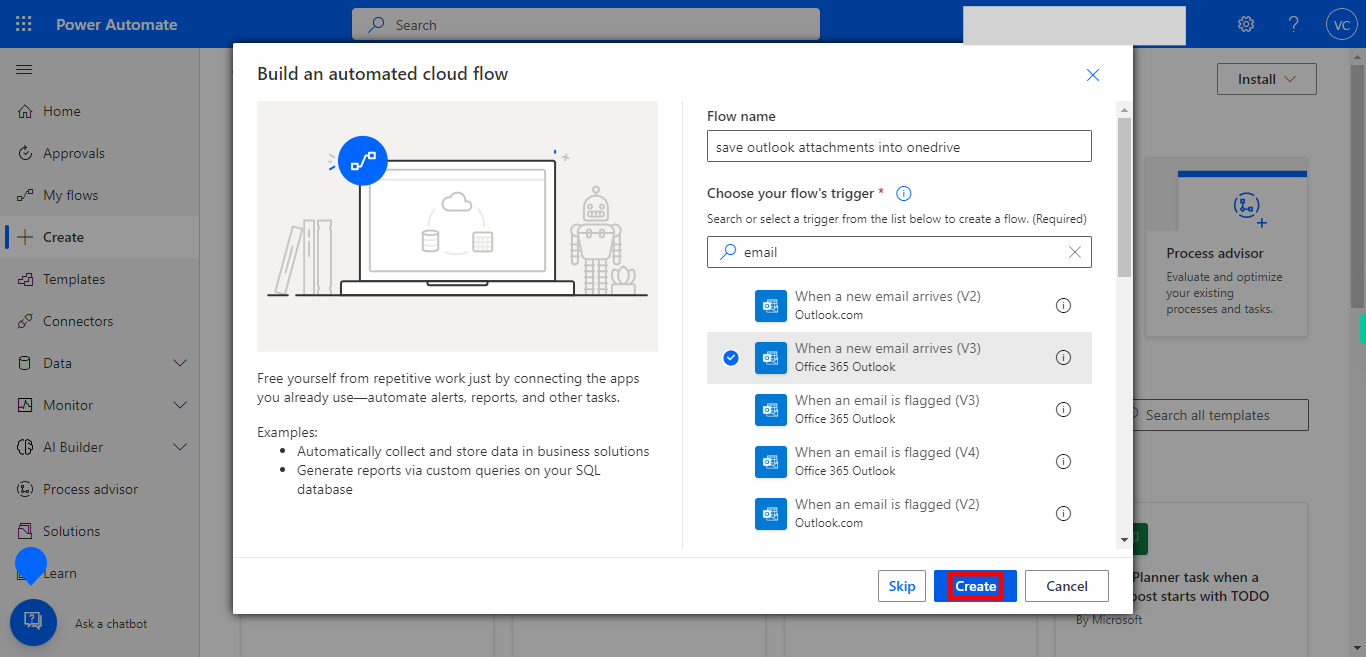 Create your flow | Power Automate