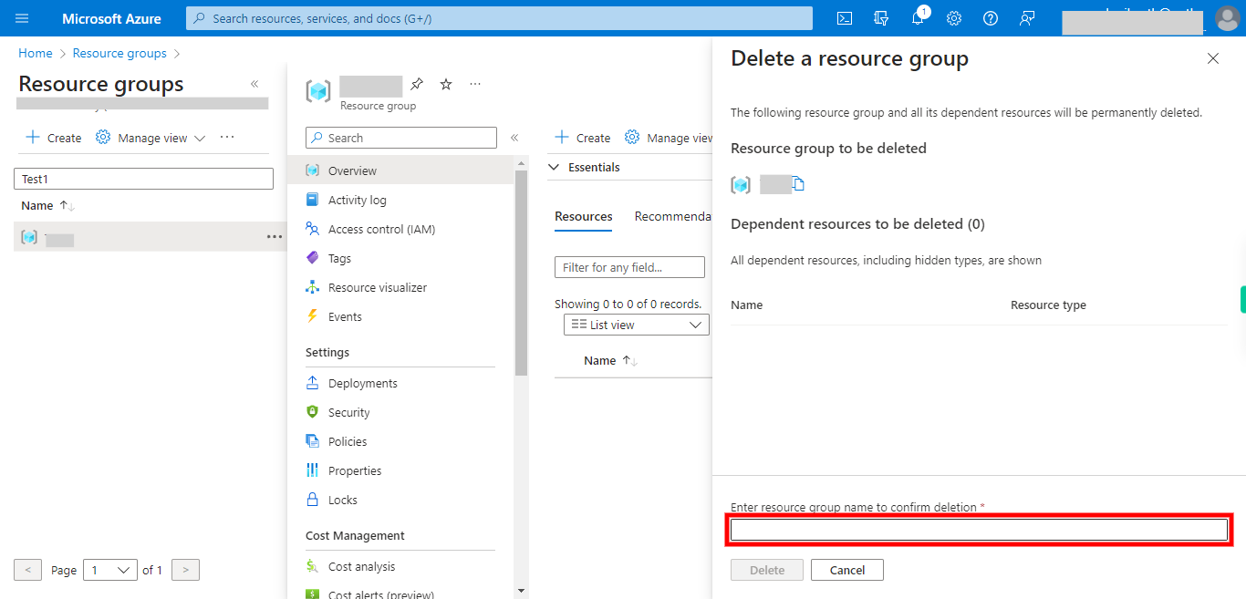 Delete a resource group - Microsoft Azure