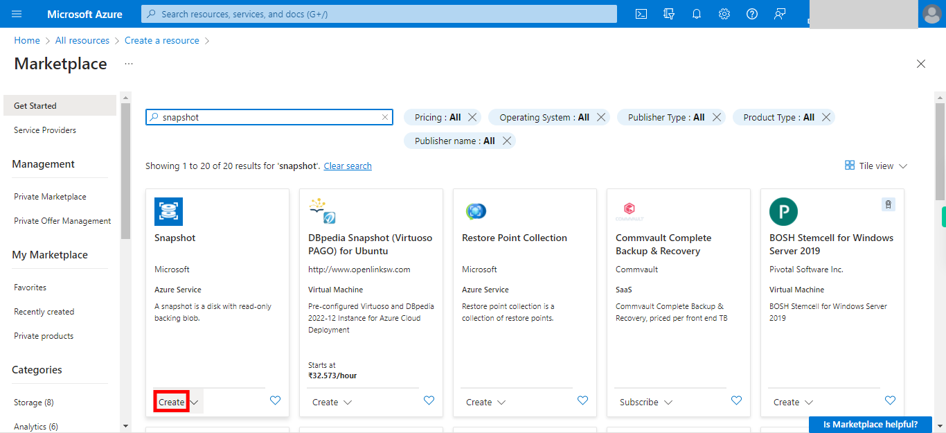 Marketplace - Microsoft Azure