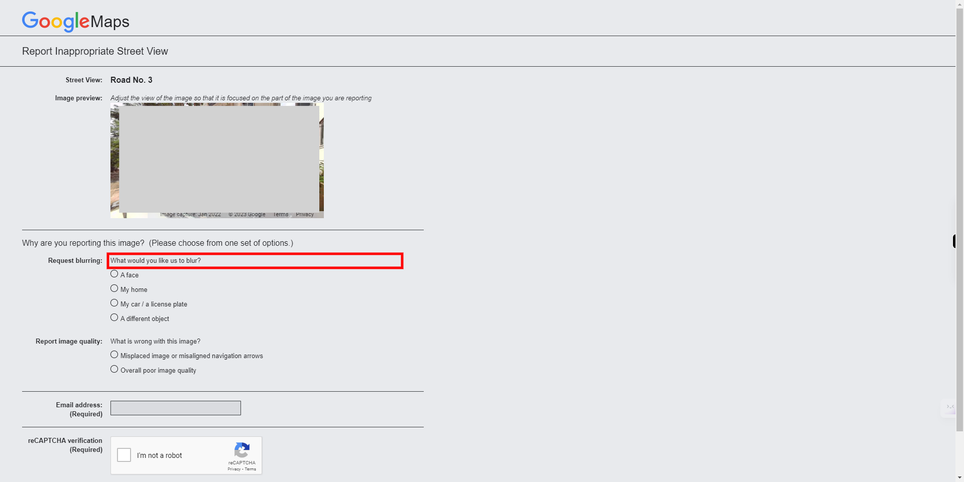 Google Maps: Report Inappropriate Image