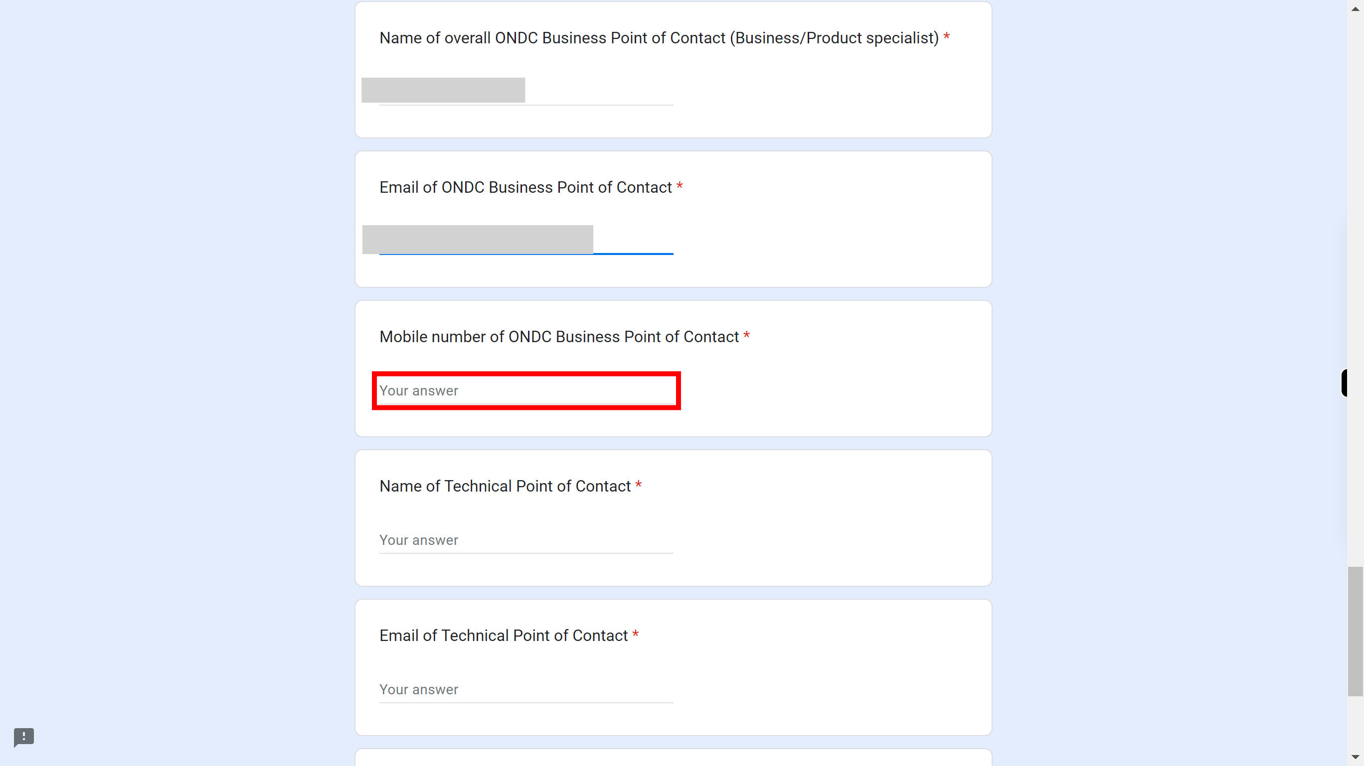 Network Participant Profile Form