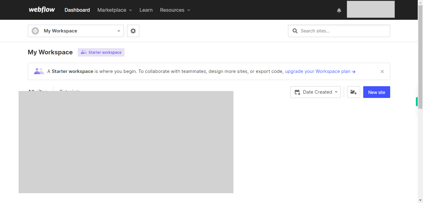 My Workspace Sites - Webflow